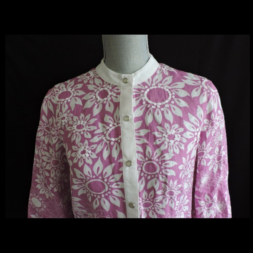 Bob Mackie Linen Pants and Shirt Set - Picture 9 of 13